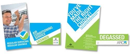Covers of the official ARC air conditioning consumer publications